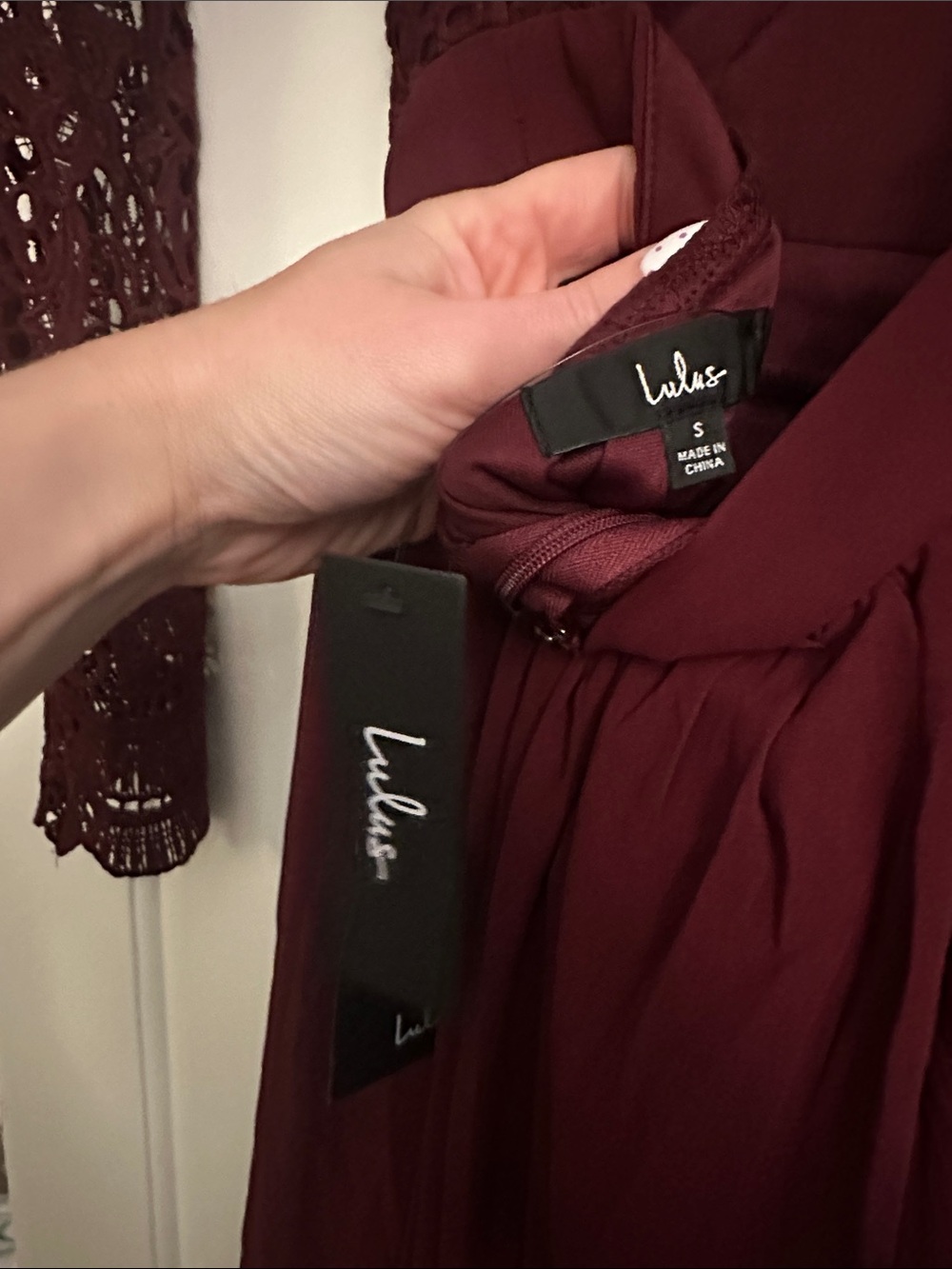 Lulu's Deep Burgundy Lace Maxi Dresa - Picture 7 of 7